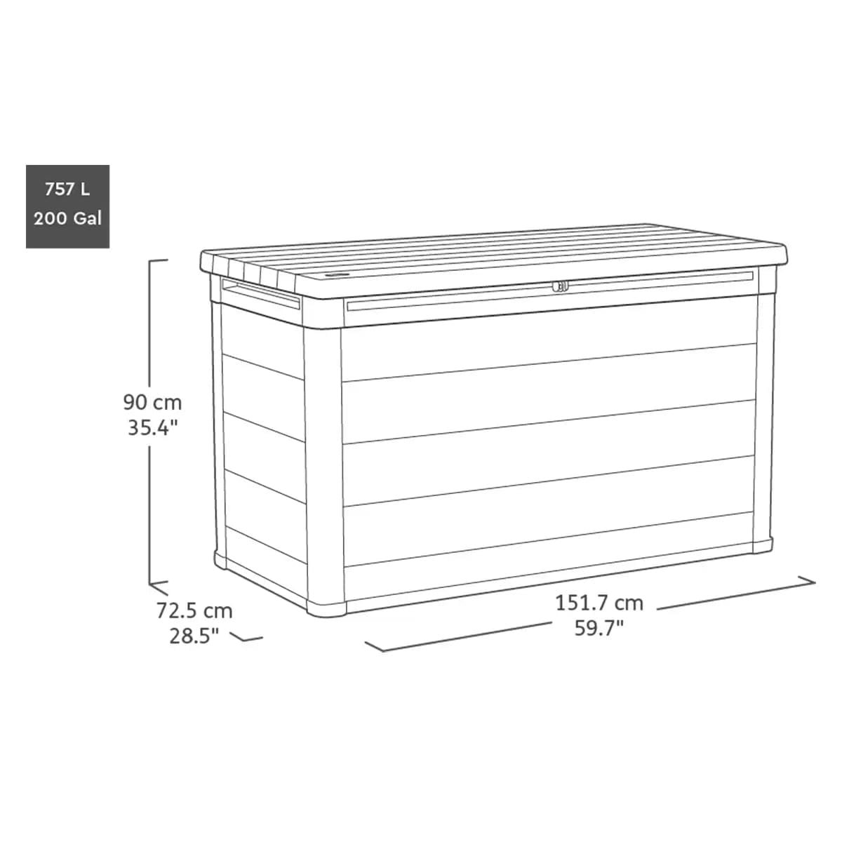 Keter Cortina 757L Plastic Storage Box – Grey