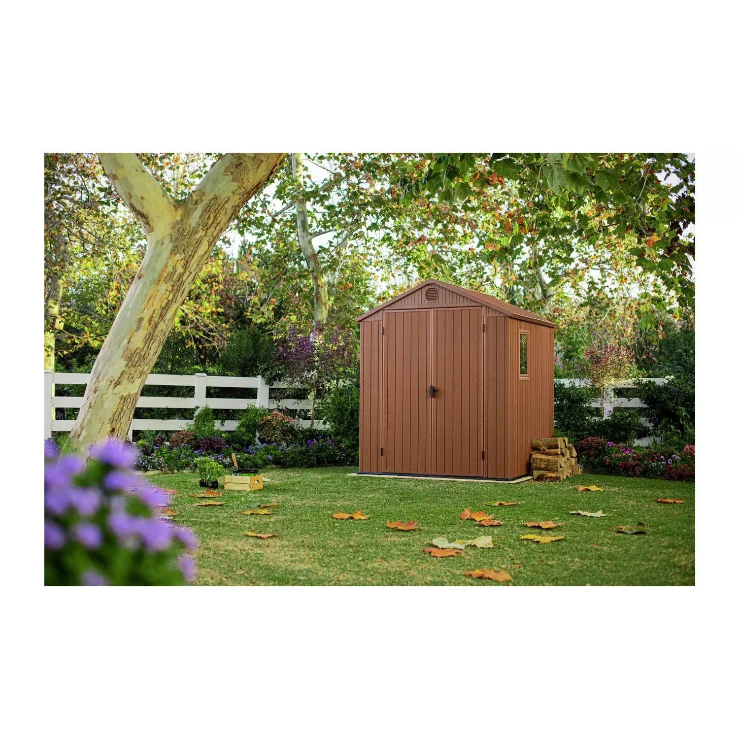 Keter Darwin 6x6ft  Apex 2 door Shed with floor 1 window (Base included)
