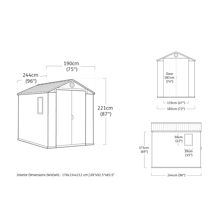 Keter 6’x8′ Darwin Heavy Duty Plastic Garden Shed – Green