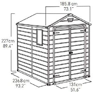 Keter 6′ x 8′ Manor Plastic Garden Storage Shed – Beige