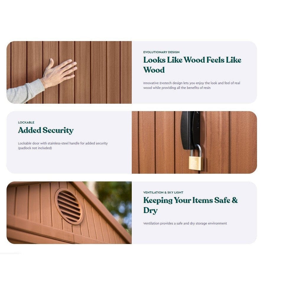 Keter 4’x6′ Darwin Heavy Duty Plastic Garden Shed – Brown