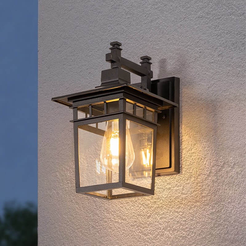 Outdoor Waterproof Lantern Wall Light, close-up detail – Luxe Lighting