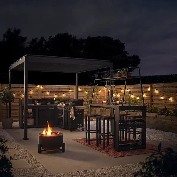 Low smoke Steel Matt Black Firepit