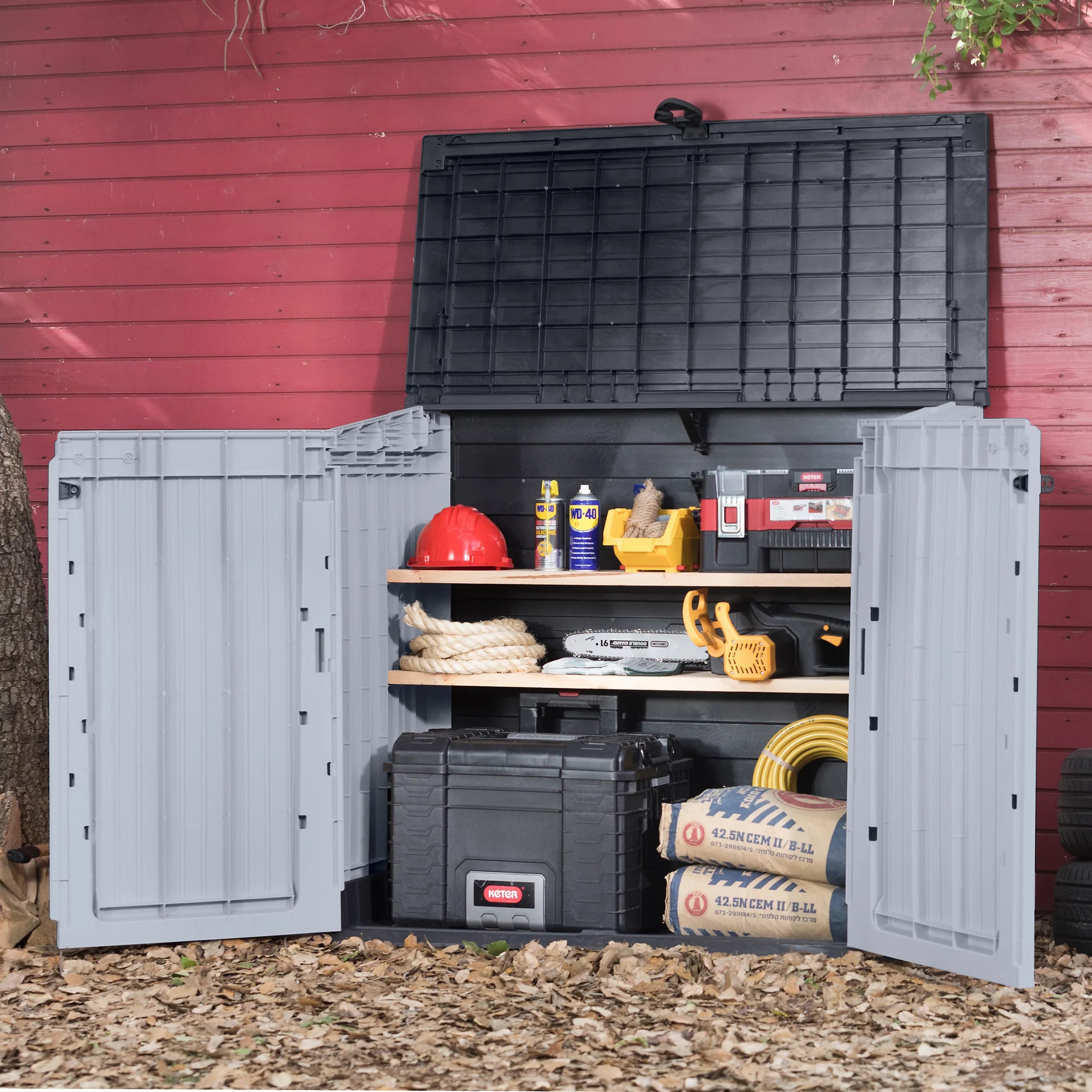 Keter Store it out Midi 880L Resin 132x71.5ft Bin storage - Grey (H) 1.14m x (W) 1.32m