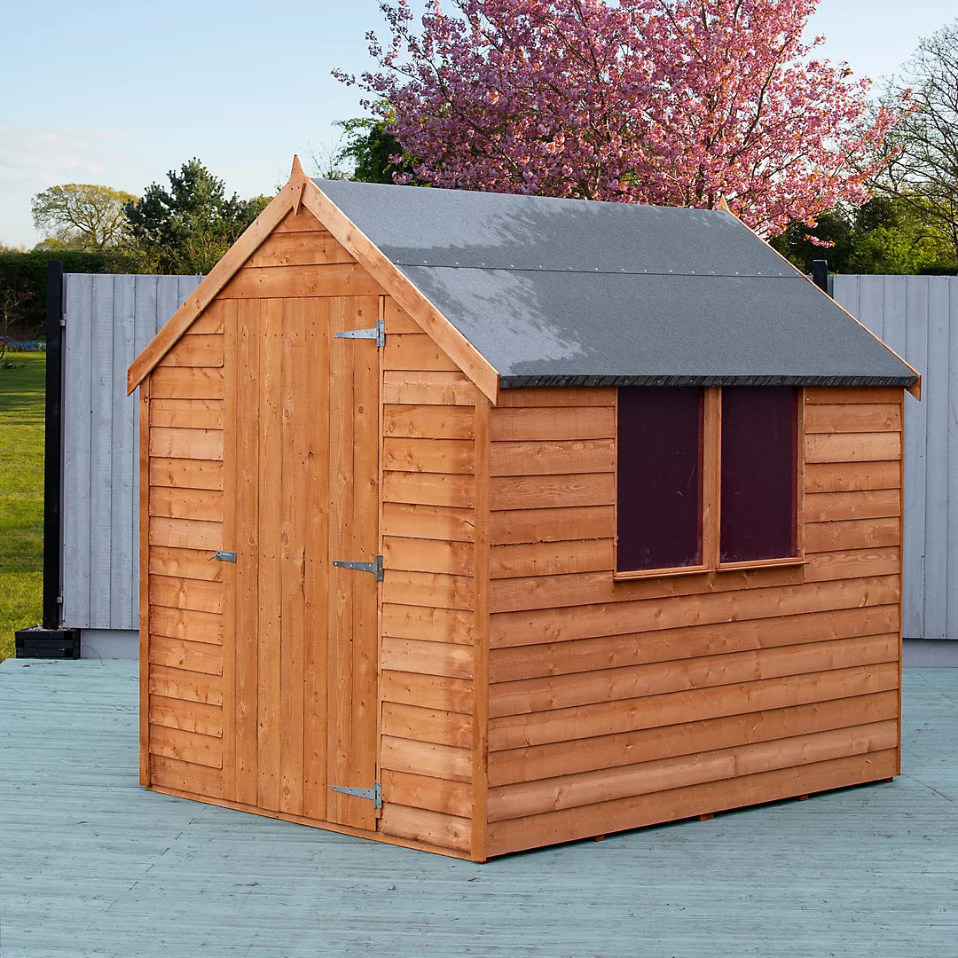 Shire Value Shed, Overlap 7×5 Single Door, Garden Wood Shed with Window